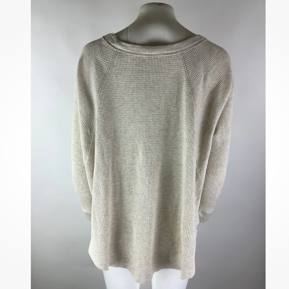 We The Free Sz M Swing Hem Dolman Sleeve Thermal Top Beige Cotton Polyester - Picture 4 of 6